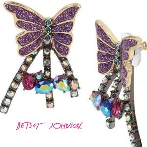 Betsey Johnson BUTTERFLY BLITZ FRONT BACK EARRINGS